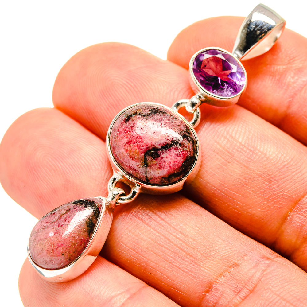 Rhodonite Pendants handcrafted by Ana Silver Co - PD758173