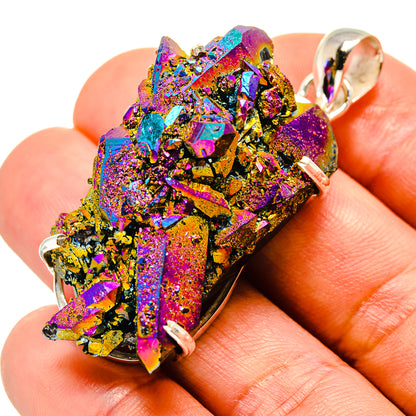 Titanium Sunshine Druzy Pendants handcrafted by Ana Silver Co - PD758181