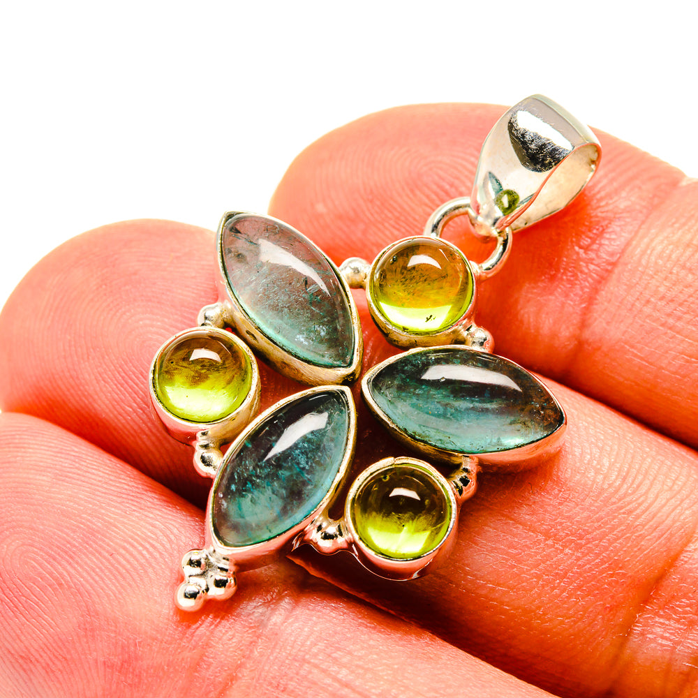 Blue Fluorite Pendants handcrafted by Ana Silver Co - PD758186