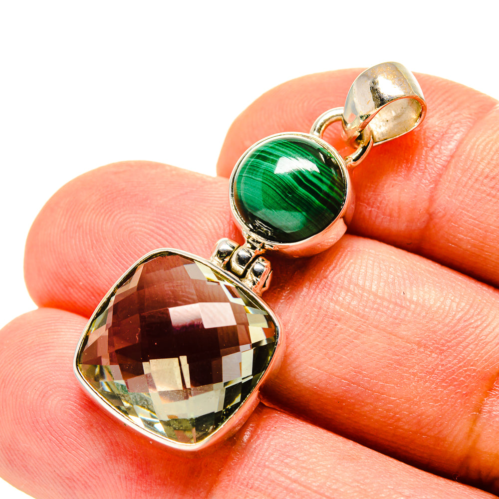 Green Amethyst Pendants handcrafted by Ana Silver Co - PD758201