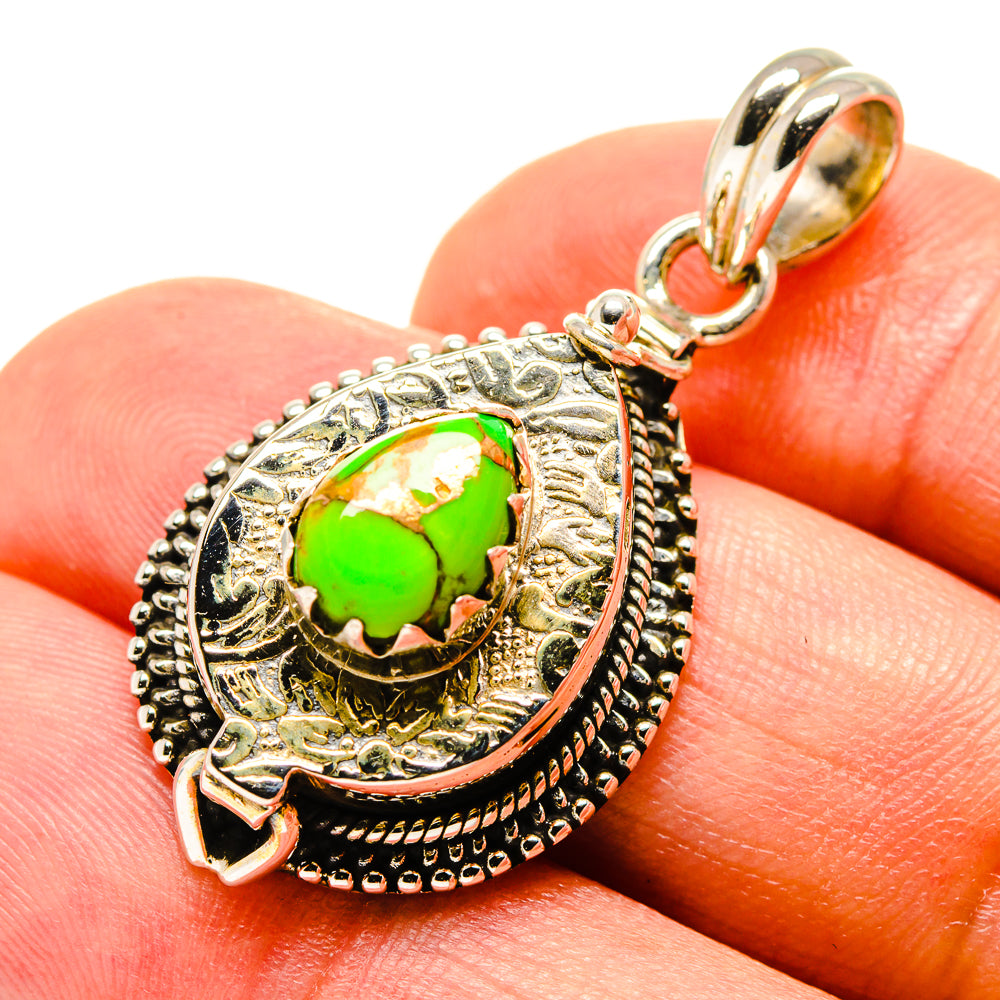 Green Copper Composite Turquoise Pendants handcrafted by Ana Silver Co - PD758208