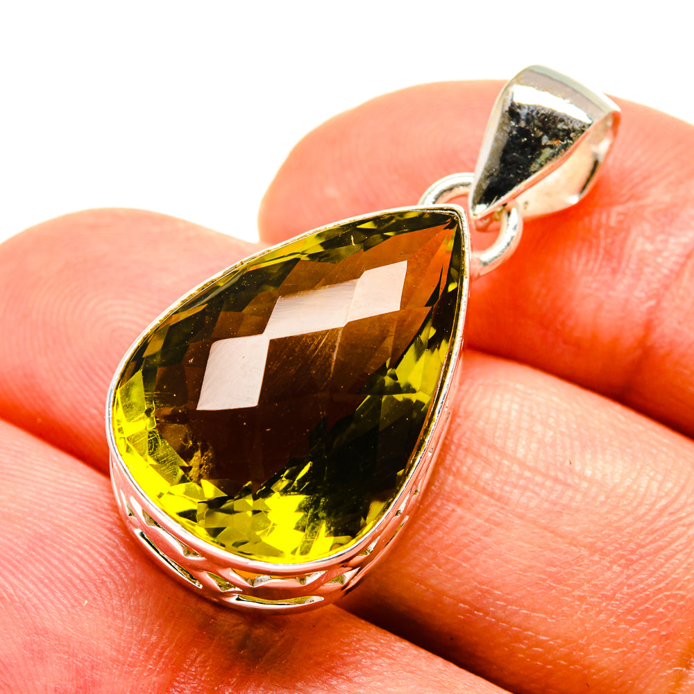 Olive Quartz Pendants handcrafted by Ana Silver Co - PD758216