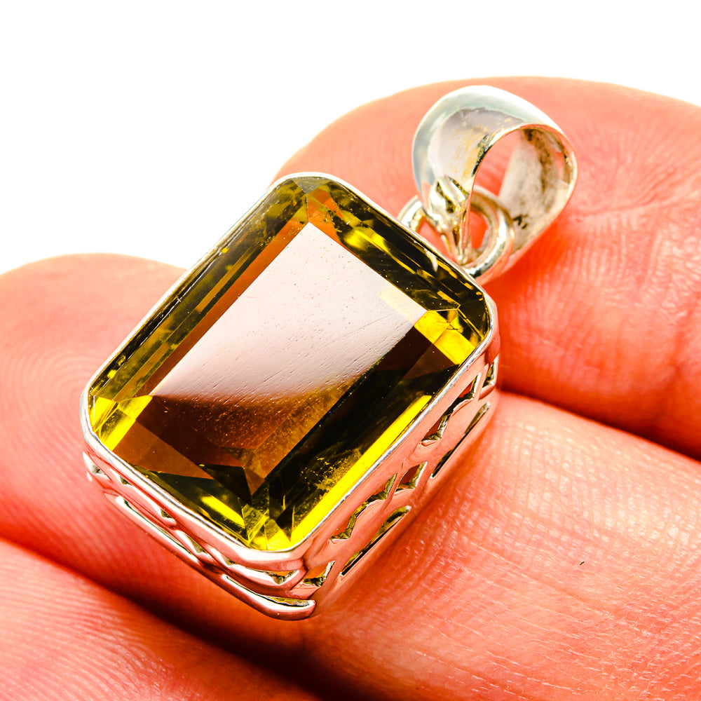 Olive Quartz Pendants handcrafted by Ana Silver Co - PD758231