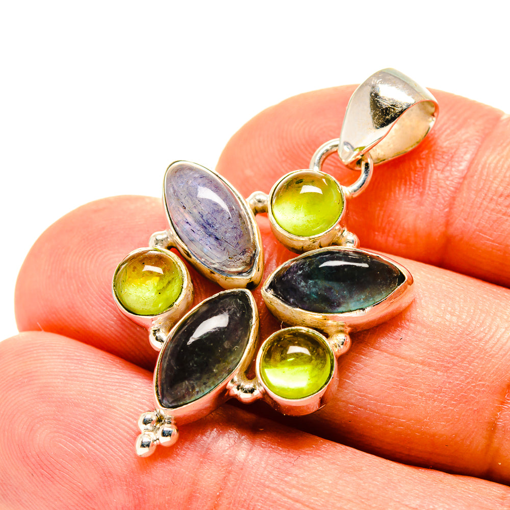 Blue Fluorite Pendants handcrafted by Ana Silver Co - PD758235