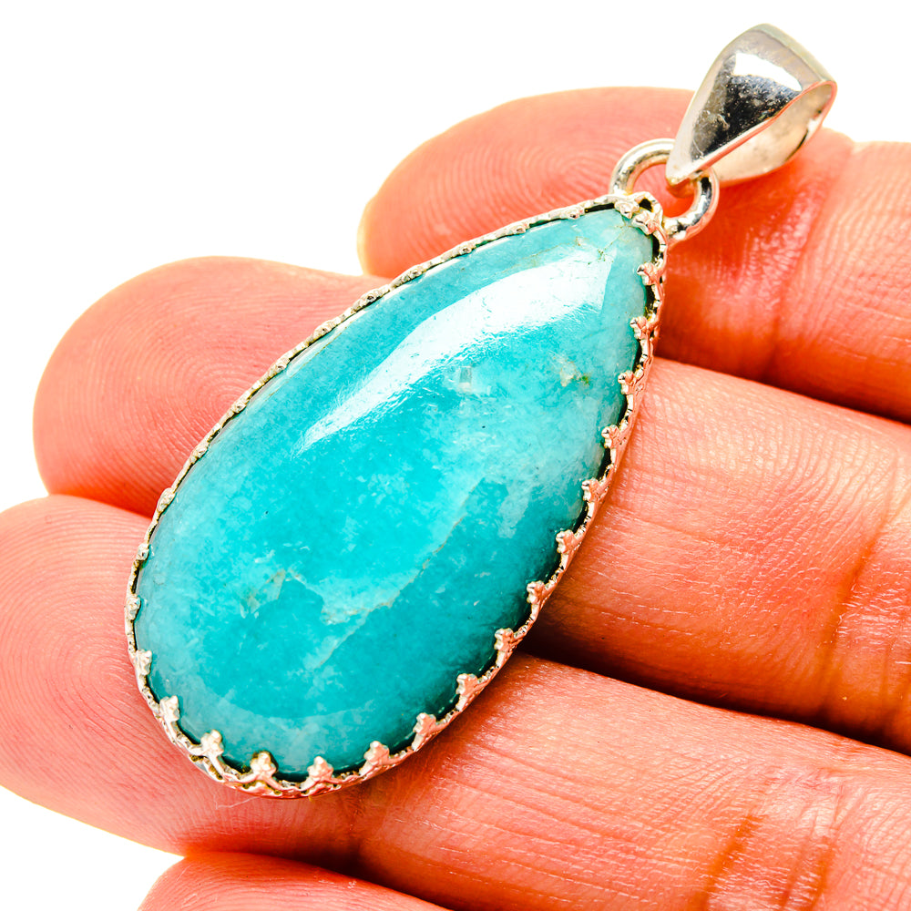 Peruvian Amazonite Pendants handcrafted by Ana Silver Co - PD758238