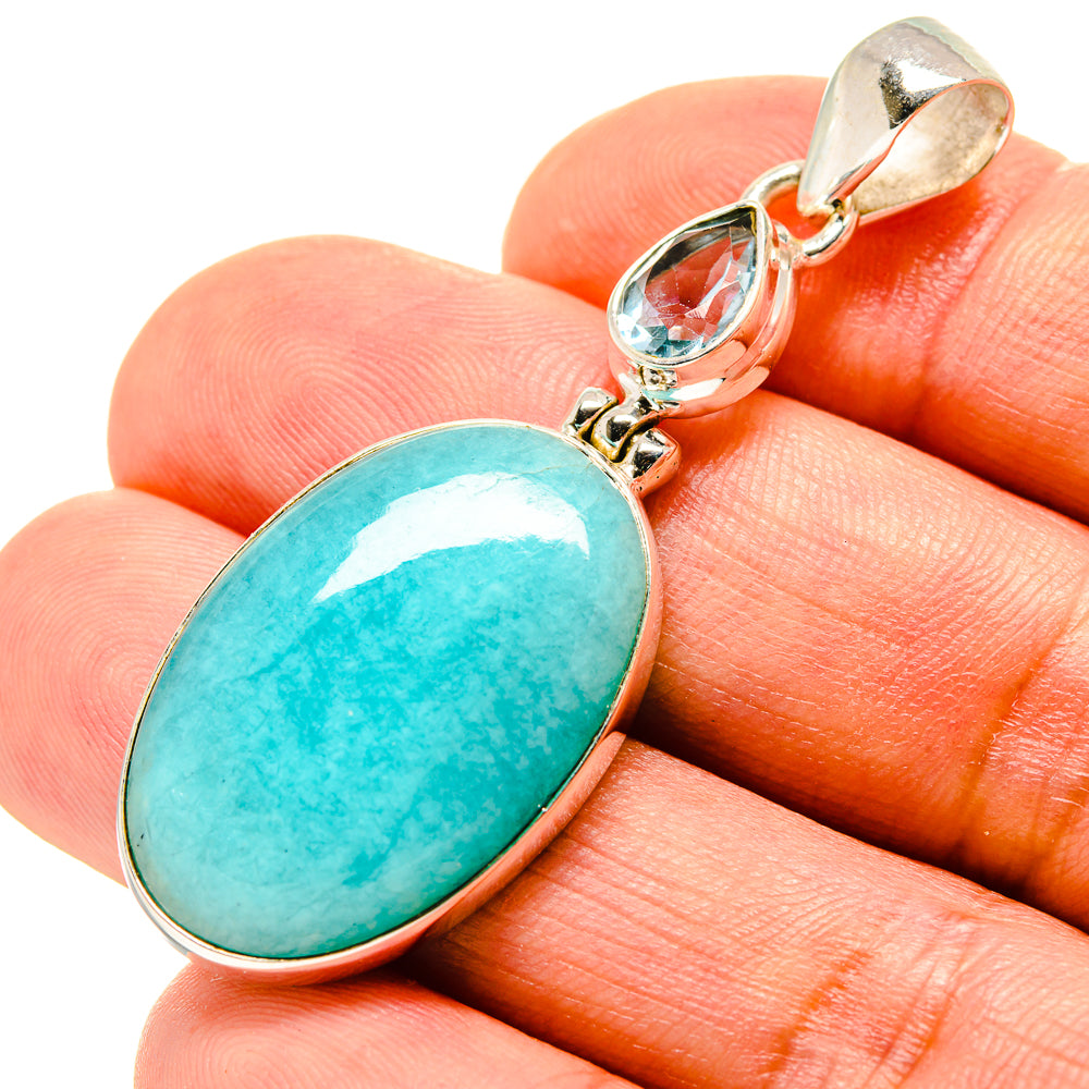Peruvian Amazonite Pendants handcrafted by Ana Silver Co - PD758240