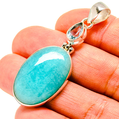 Peruvian Amazonite Pendants handcrafted by Ana Silver Co - PD758240