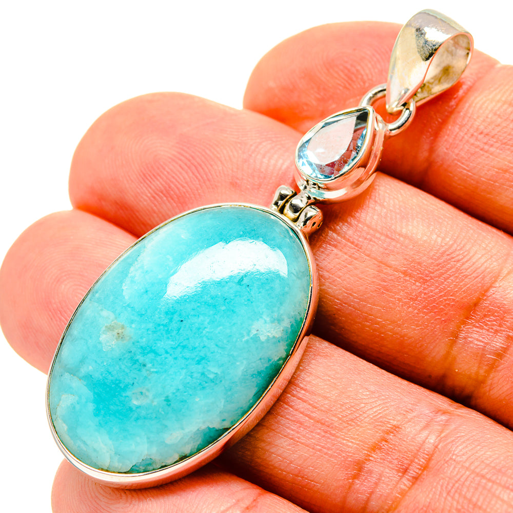 Peruvian Amazonite Pendants handcrafted by Ana Silver Co - PD758241