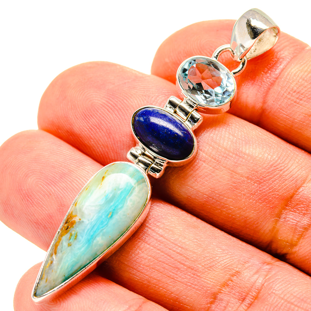 Peruvian Opal Pendants handcrafted by Ana Silver Co - PD758242