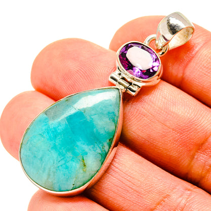 Peruvian Amazonite Pendants handcrafted by Ana Silver Co - PD758244
