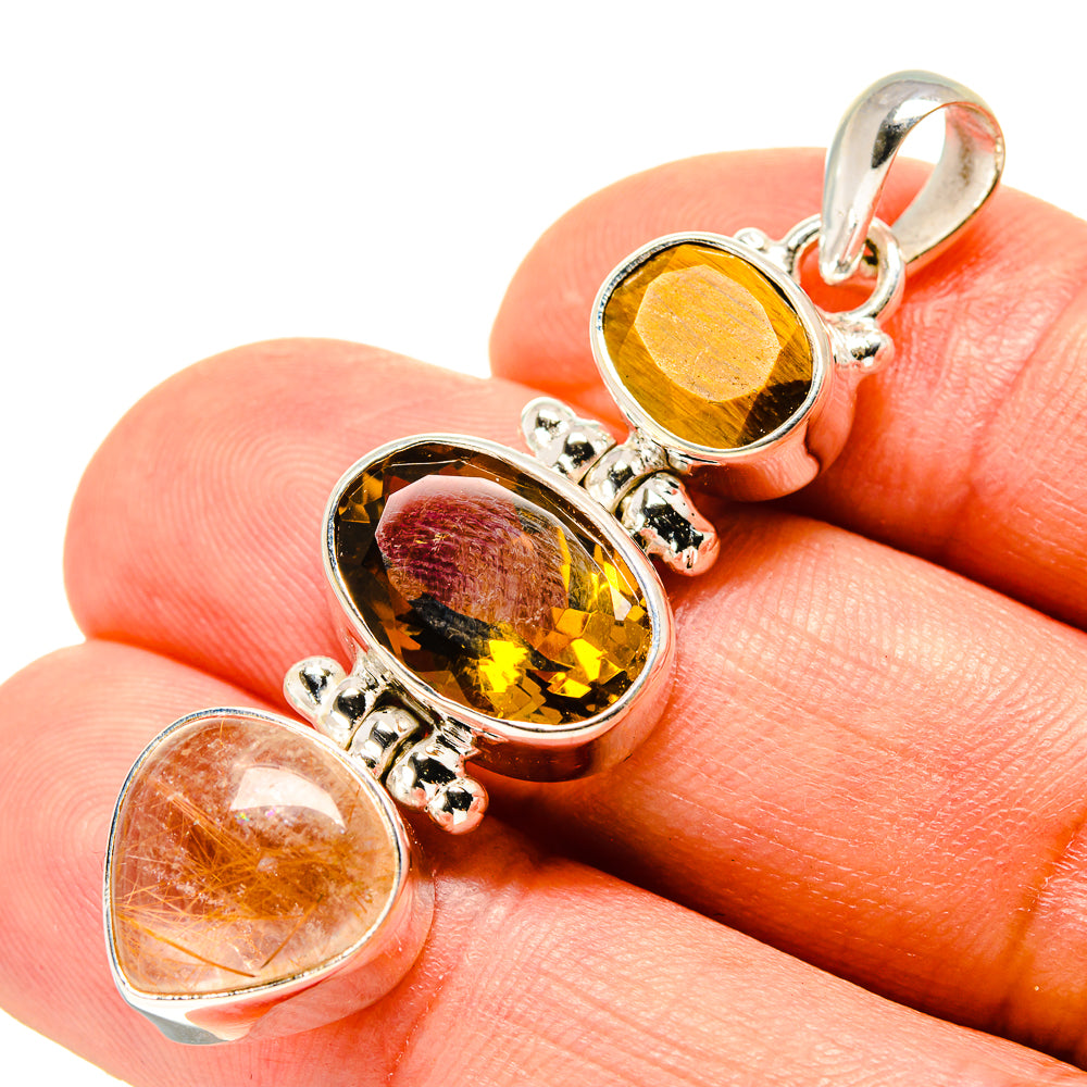 Rutilated Quartz Pendants handcrafted by Ana Silver Co - PD758249