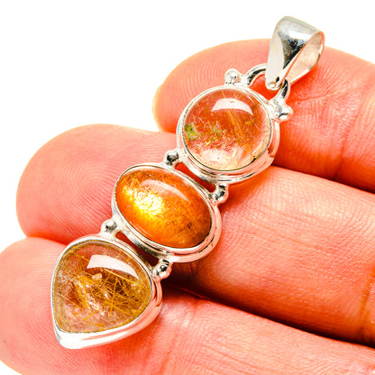 Rutilated Quartz Pendants handcrafted by Ana Silver Co - PD758250