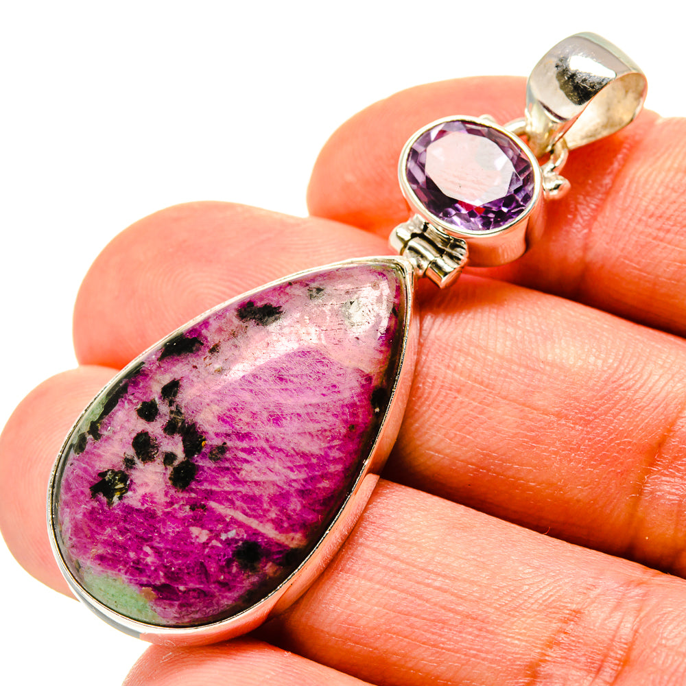 Ruby Zoisite Pendants handcrafted by Ana Silver Co - PD758252