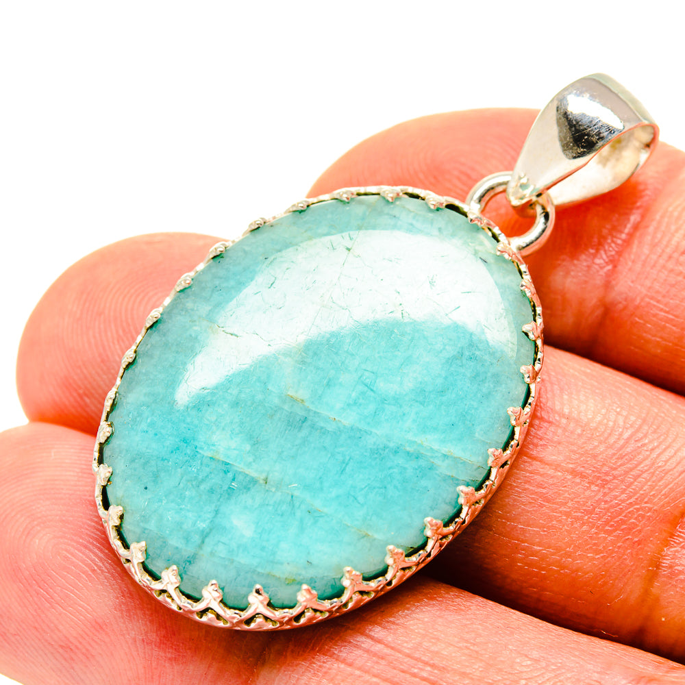 Peruvian Amazonite Pendants handcrafted by Ana Silver Co - PD758265