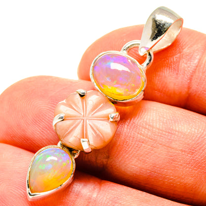 Peach Moonstone Pendants handcrafted by Ana Silver Co - PD758268