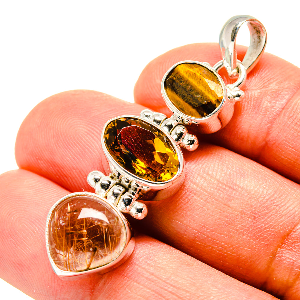 Rutilated Quartz Pendants handcrafted by Ana Silver Co - PD758273