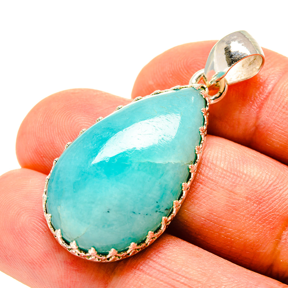 Peruvian Amazonite Pendants handcrafted by Ana Silver Co - PD758279