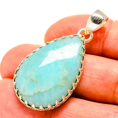 Peruvian Amazonite Pendants handcrafted by Ana Silver Co - PD758280