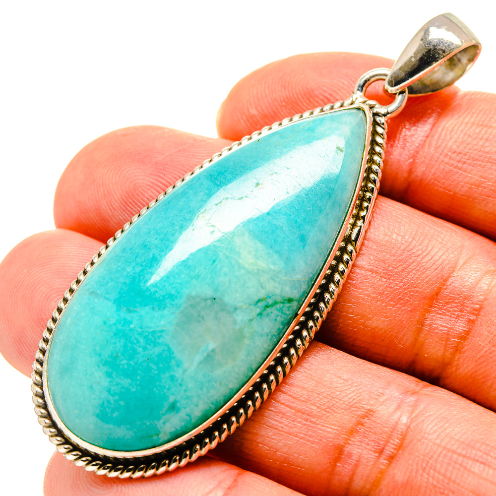 Peruvian Amazonite Pendants handcrafted by Ana Silver Co - PD758290
