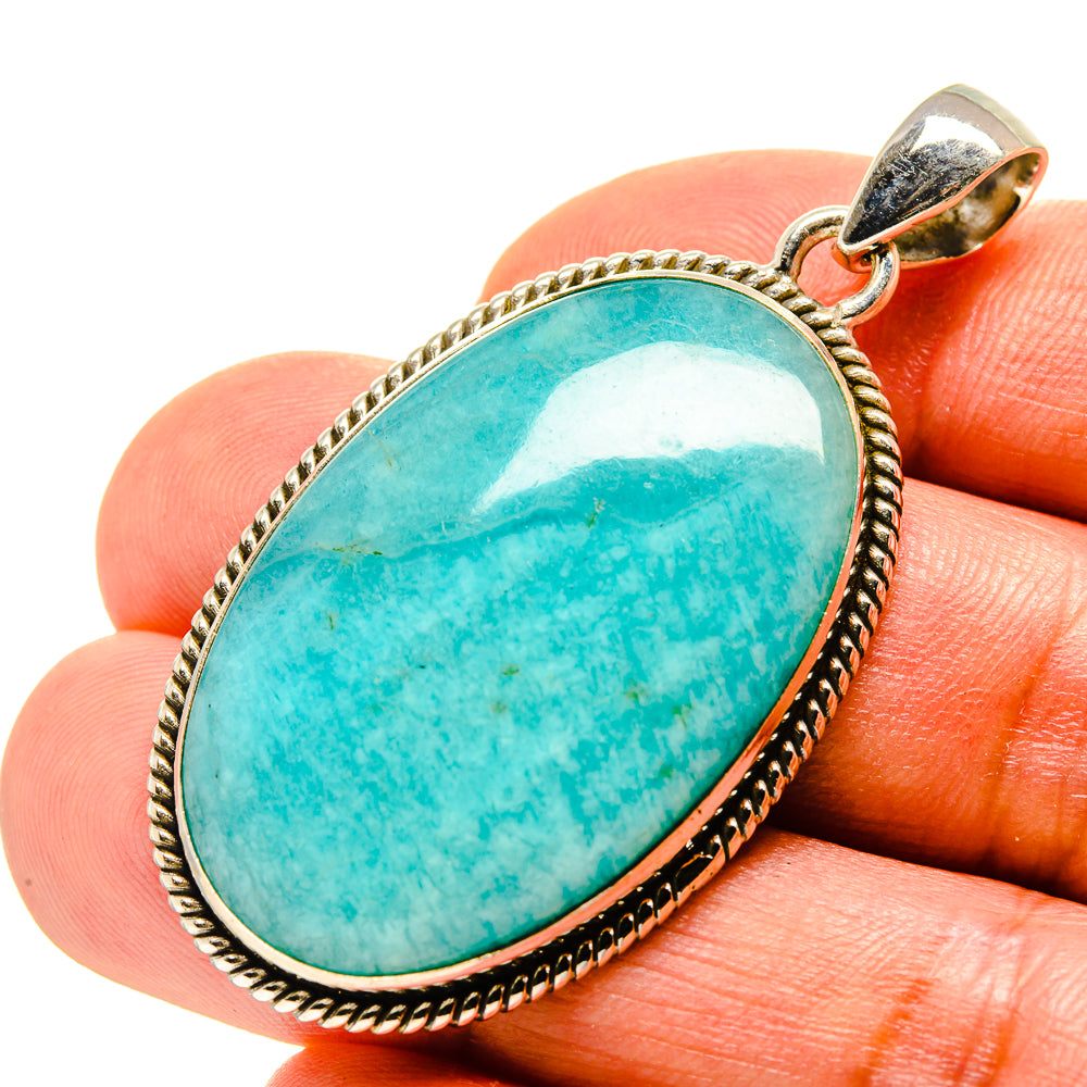 Peruvian Amazonite Pendants handcrafted by Ana Silver Co - PD758301
