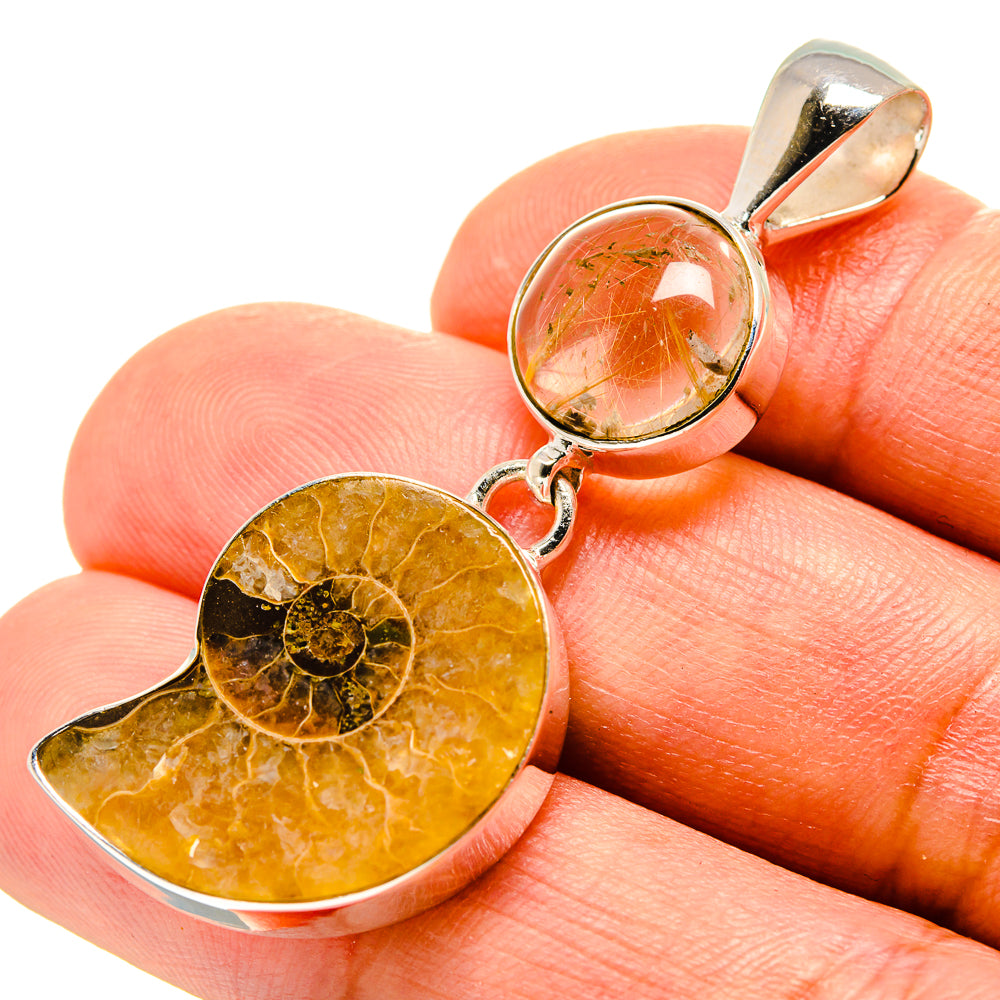 Ammonite Fossil Pendants handcrafted by Ana Silver Co - PD758329