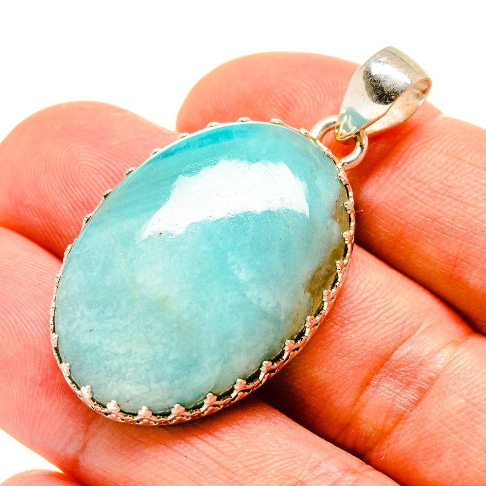 Peruvian Amazonite Pendants handcrafted by Ana Silver Co - PD758331