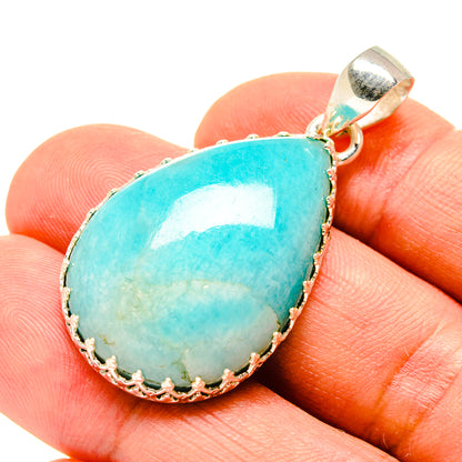 Peruvian Amazonite Pendants handcrafted by Ana Silver Co - PD758332
