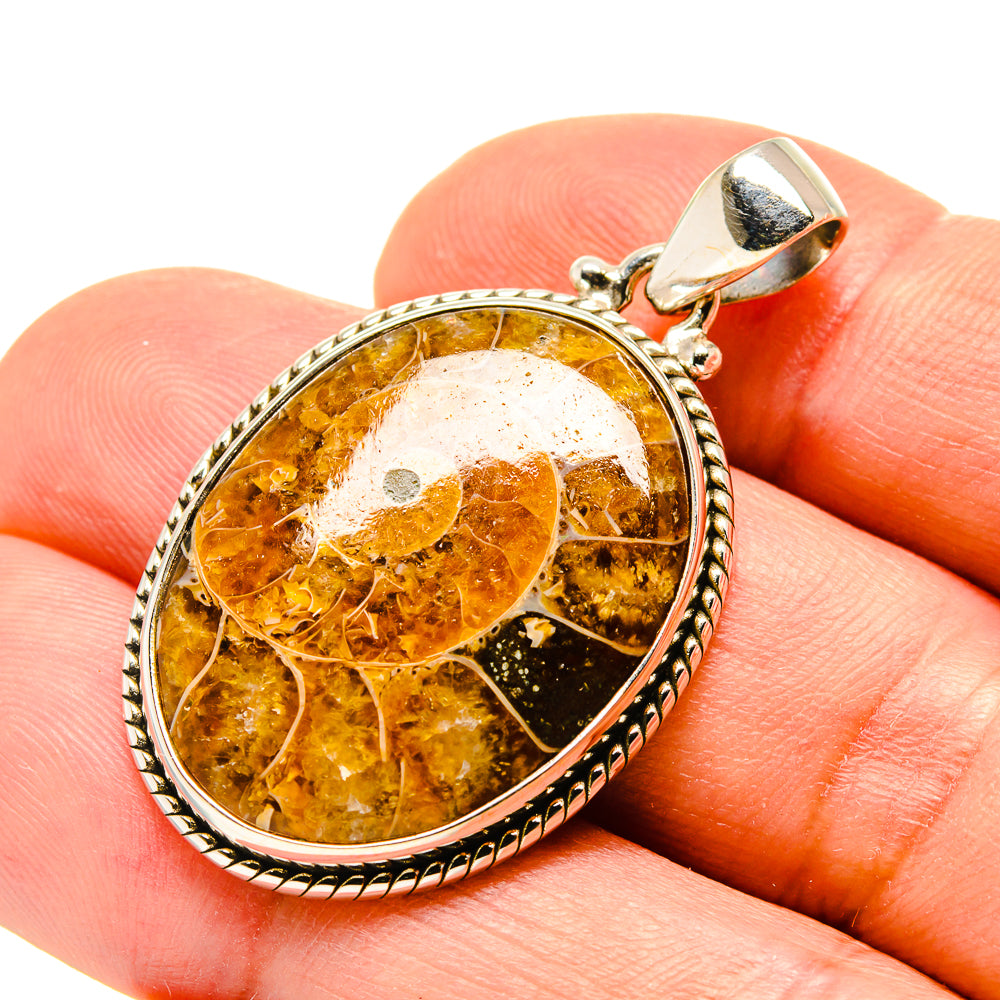 Ammonite Fossil Pendants handcrafted by Ana Silver Co - PD758339