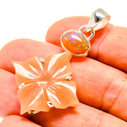 Peach Moonstone Pendants handcrafted by Ana Silver Co - PD758340