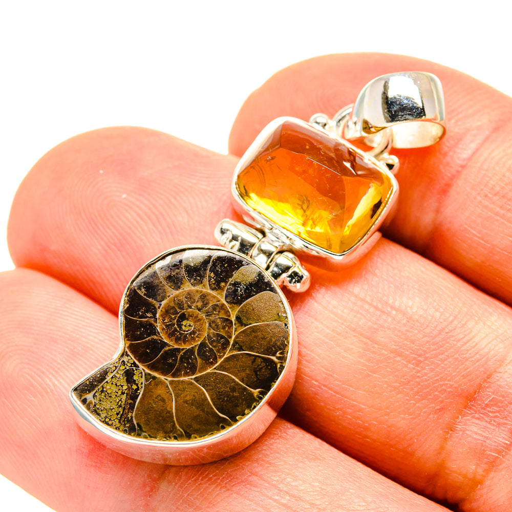 Ammonite Fossil Pendants handcrafted by Ana Silver Co - PD758341