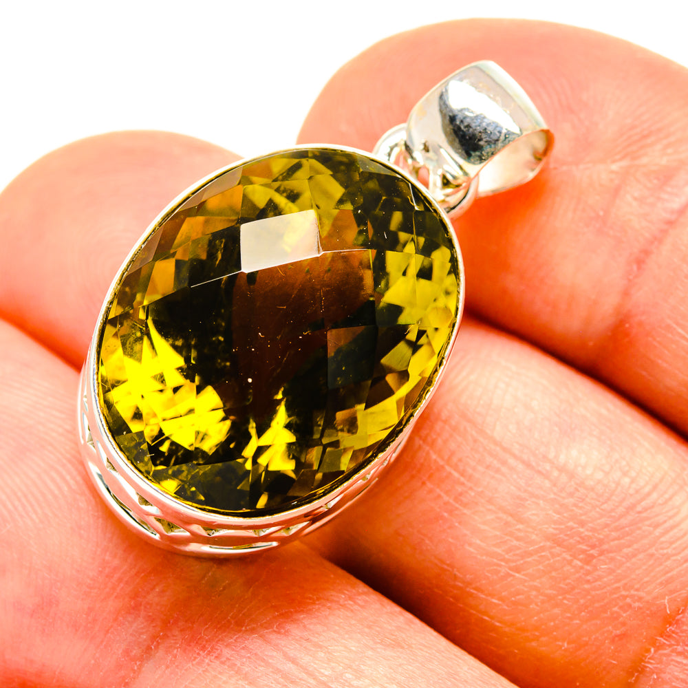 Olive Quartz Pendants handcrafted by Ana Silver Co - PD758361