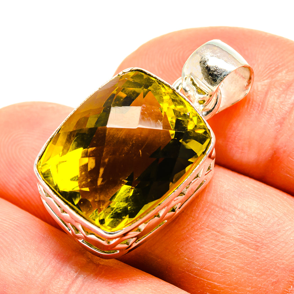 Olive Quartz Pendants handcrafted by Ana Silver Co - PD758362