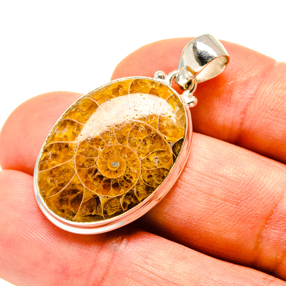 Ammonite Fossil Pendants handcrafted by Ana Silver Co - PD758387