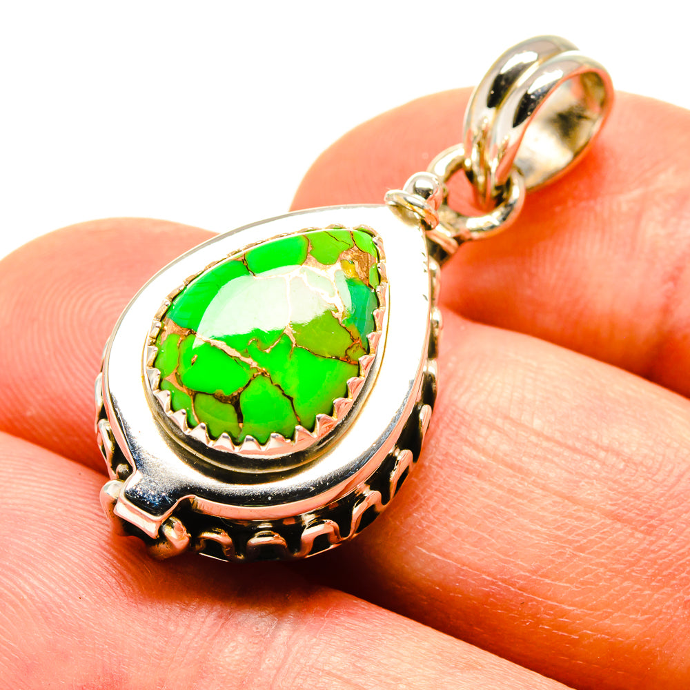 Green Copper Composite Turquoise Pendants handcrafted by Ana Silver Co - PD758395