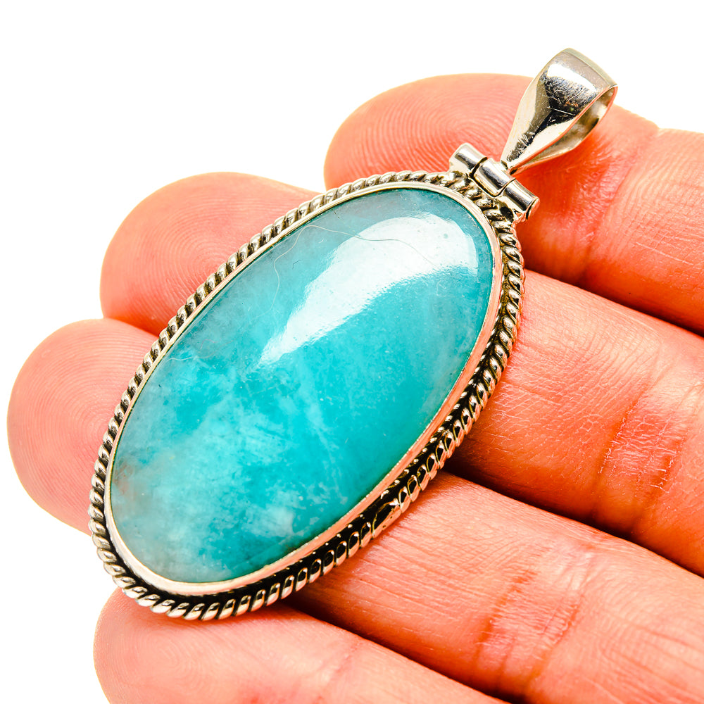 Peruvian Amazonite Pendants handcrafted by Ana Silver Co - PD758414