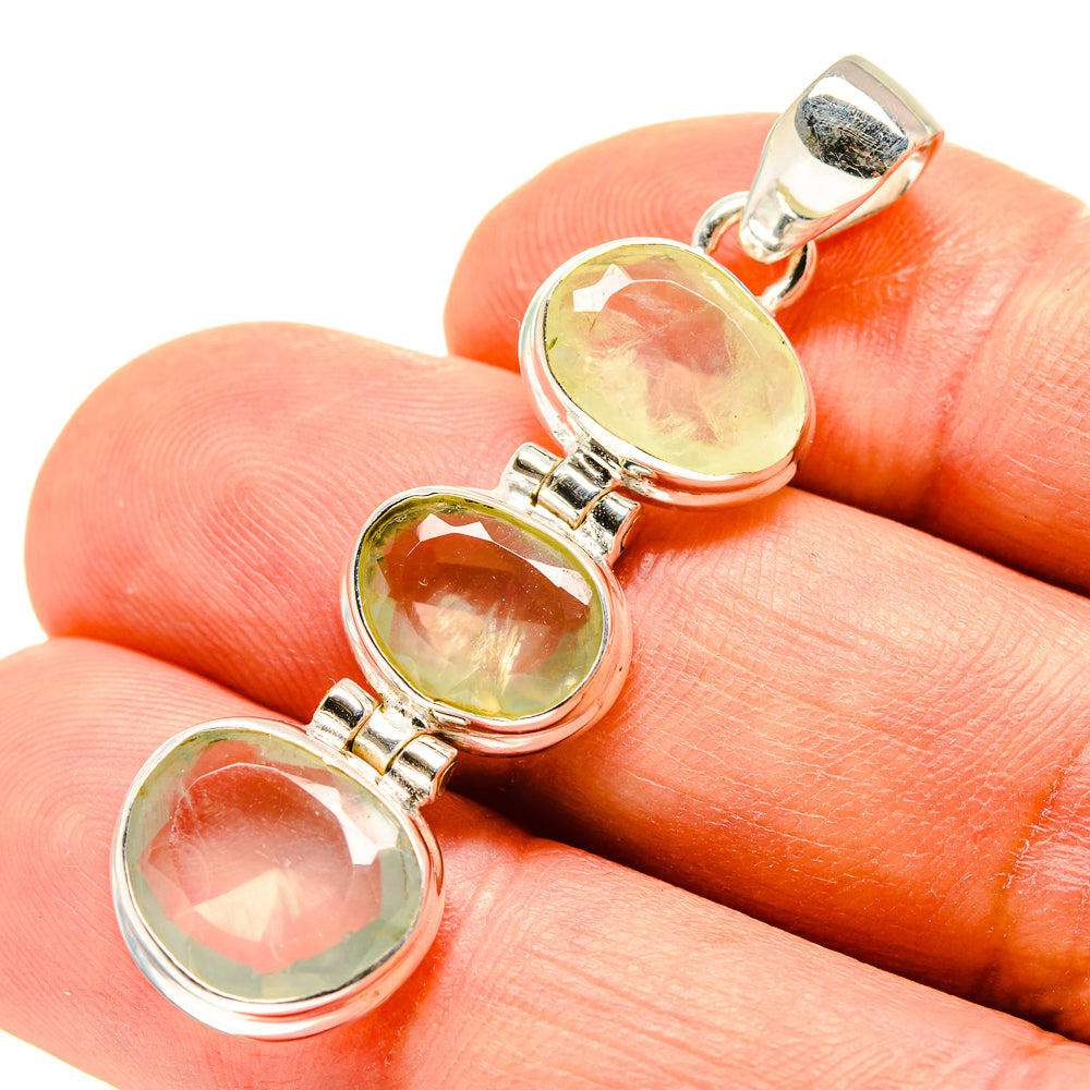 Prehnite Pendants handcrafted by Ana Silver Co - PD758416
