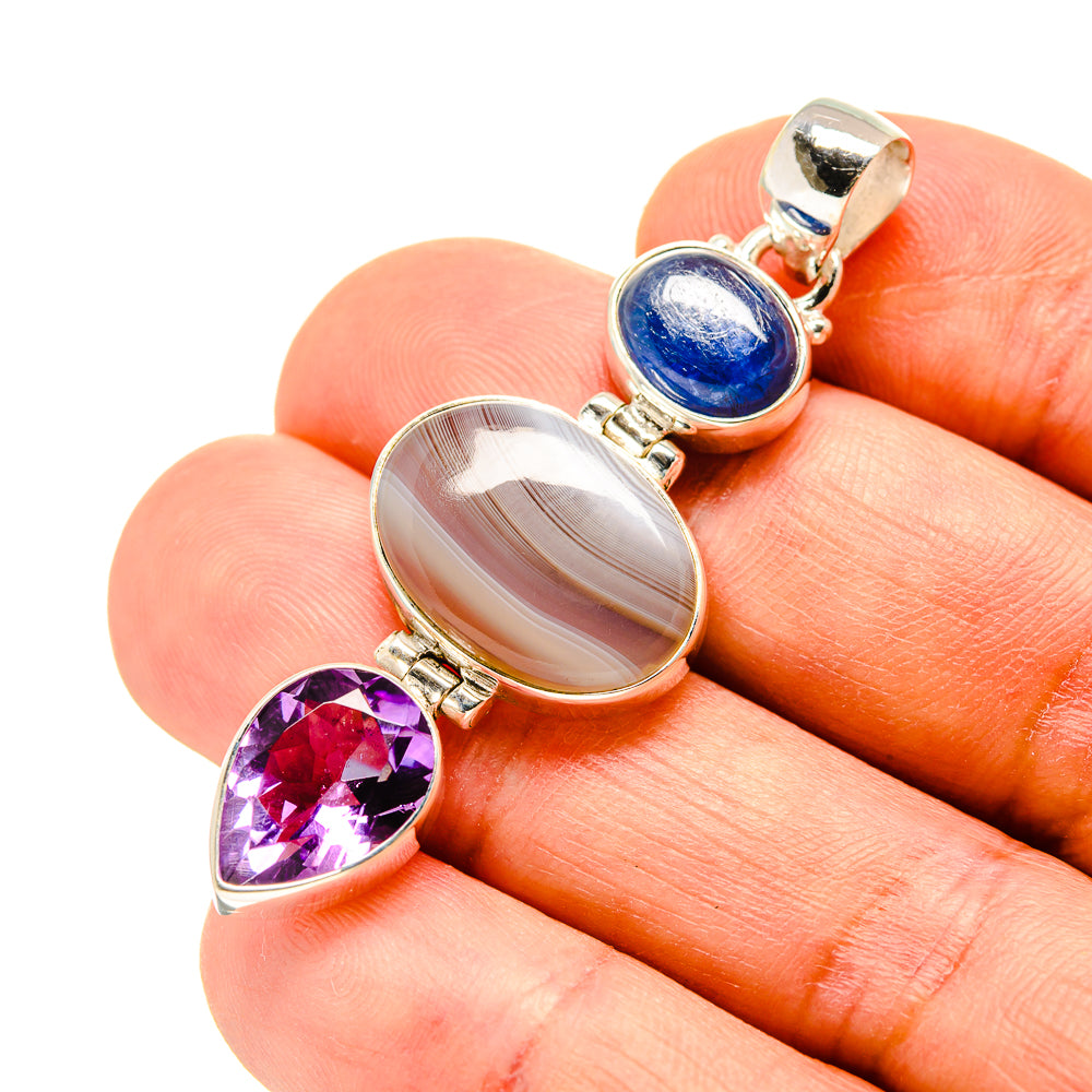 Botswana Agate Pendants handcrafted by Ana Silver Co - PD758423