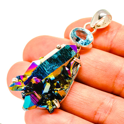 Titanium Sunshine Druzy Pendants handcrafted by Ana Silver Co - PD758427