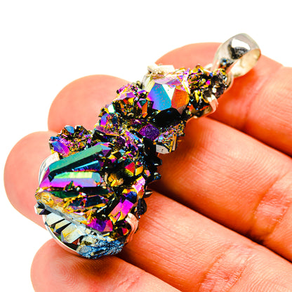 Titanium Sunshine Druzy Pendants handcrafted by Ana Silver Co - PD758428