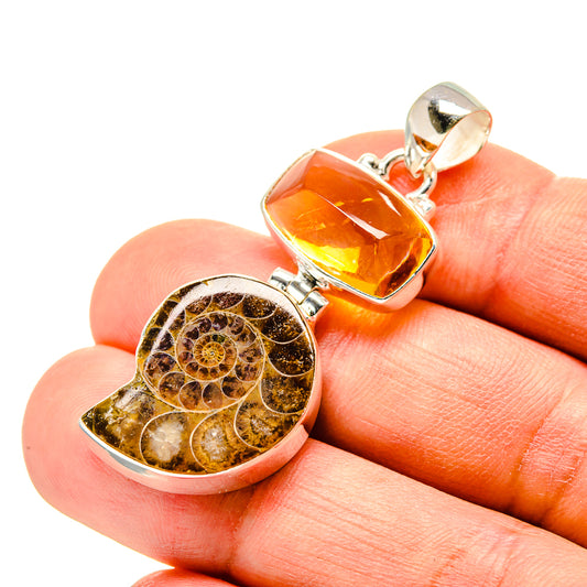 Ammonite Fossil Pendants handcrafted by Ana Silver Co - PD758437