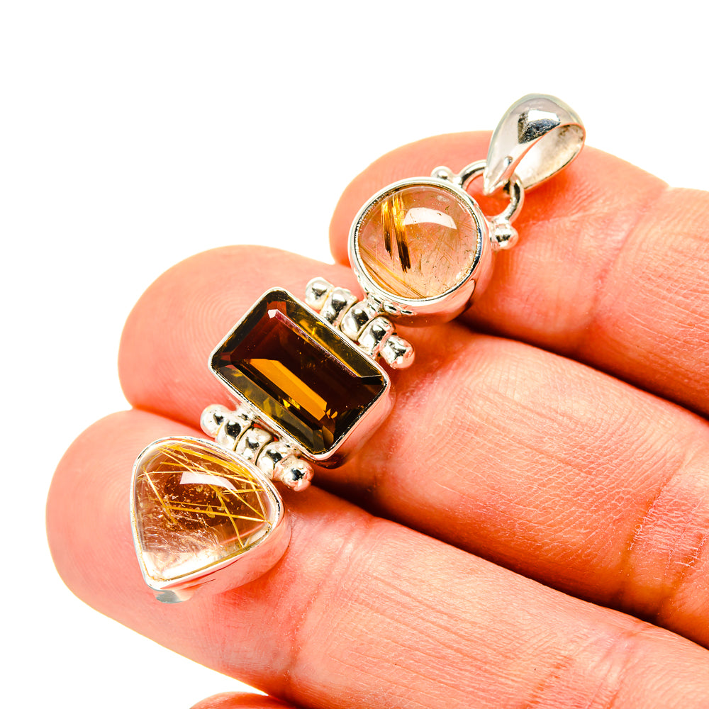Rutilated Quartz Pendants handcrafted by Ana Silver Co - PD758439