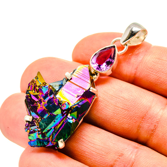 Titanium Sunshine Druzy Pendants handcrafted by Ana Silver Co - PD758441