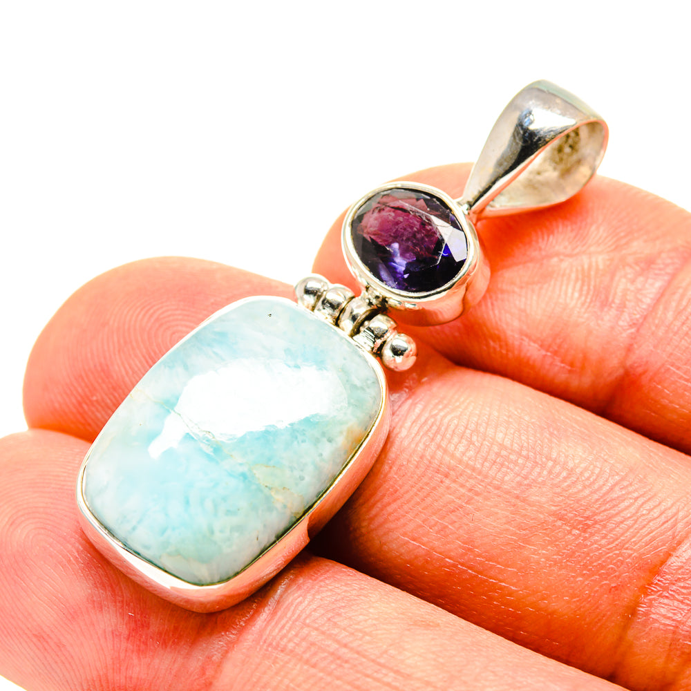 Peruvian Amazonite Pendants handcrafted by Ana Silver Co - PD758448
