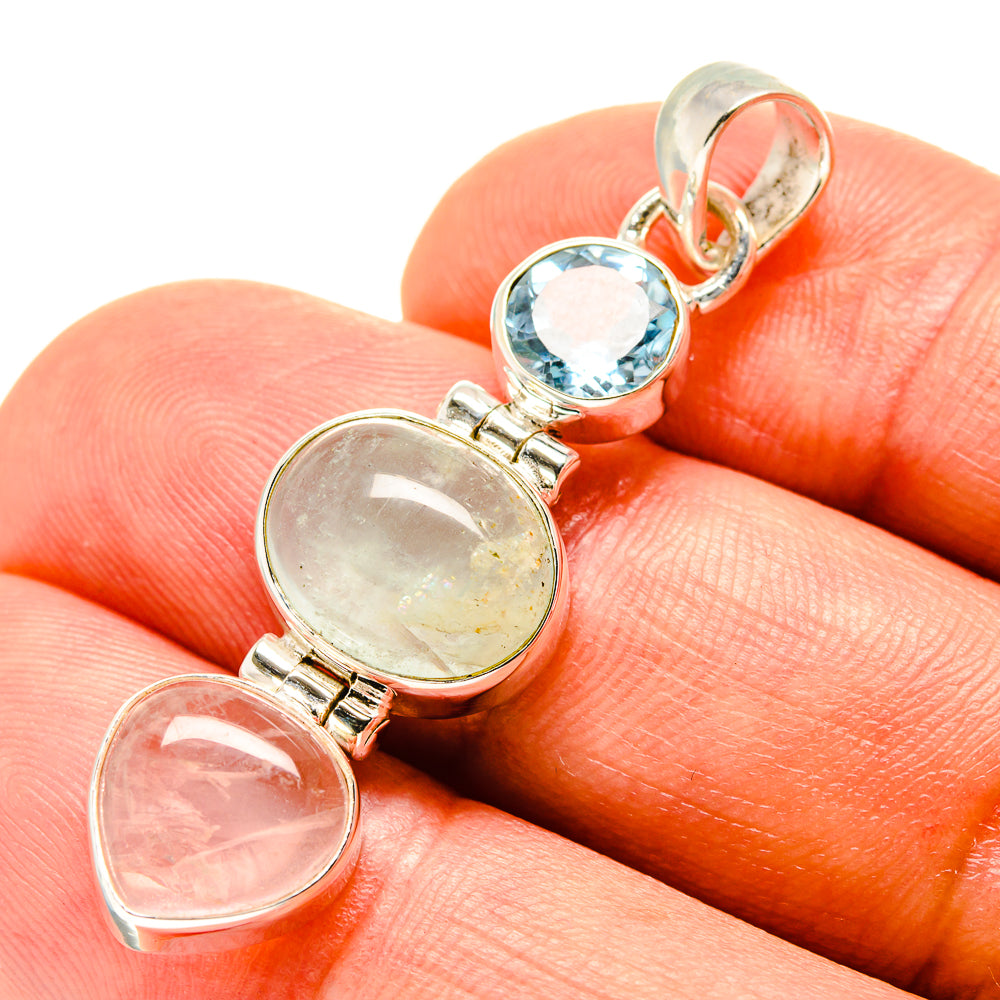 Aquamarine Pendants handcrafted by Ana Silver Co - PD758455