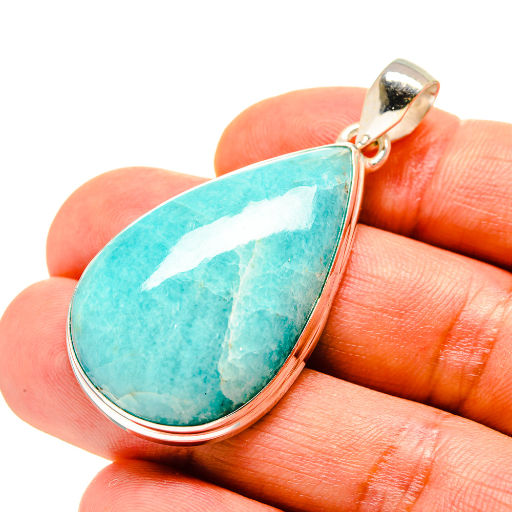 Peruvian Amazonite Pendants handcrafted by Ana Silver Co - PD758456