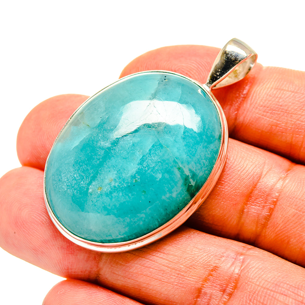 Peruvian Amazonite Pendants handcrafted by Ana Silver Co - PD758457