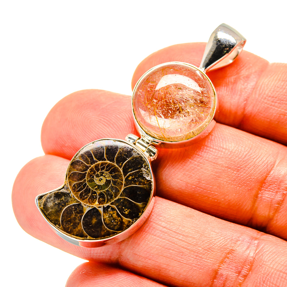 Ammonite Fossil Pendants handcrafted by Ana Silver Co - PD758459