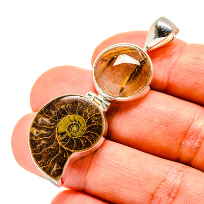 Ammonite Fossil Pendants handcrafted by Ana Silver Co - PD758460
