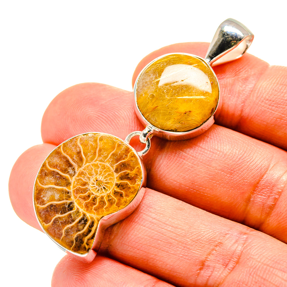 Ammonite Fossil Pendants handcrafted by Ana Silver Co - PD758461