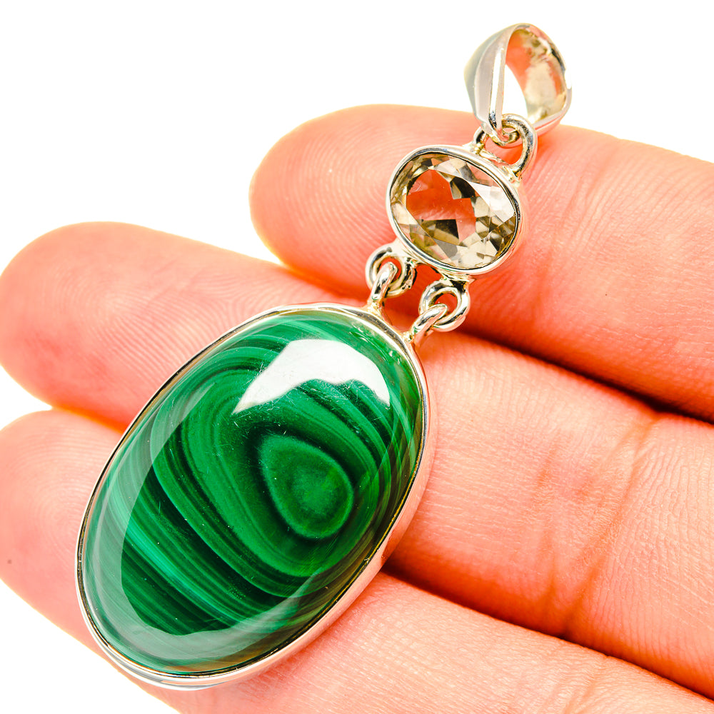 Malachite Pendants handcrafted by Ana Silver Co - PD7585